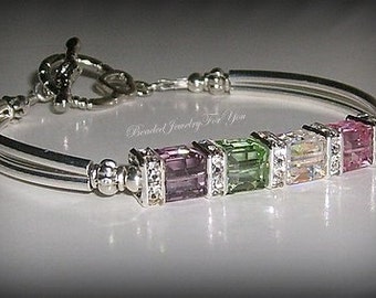 Personalized Birthstone Mothers Bracelet:, Moms Birthstone Jewelry, Custom Made Bracelet, Bracelets for Women, Birthstone Bracelet, Moms