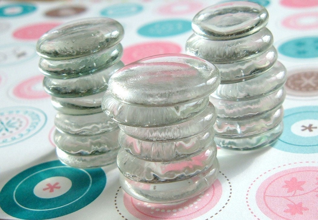 60 Clear Flat Glass Marbles Small