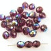 Purple Beads, Purple Glass Beads, 10mm Purple Faceted Round AB Beads