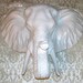 White Pachyderm,Elephant Head, Mount,Tusks,Faux Taxidermy