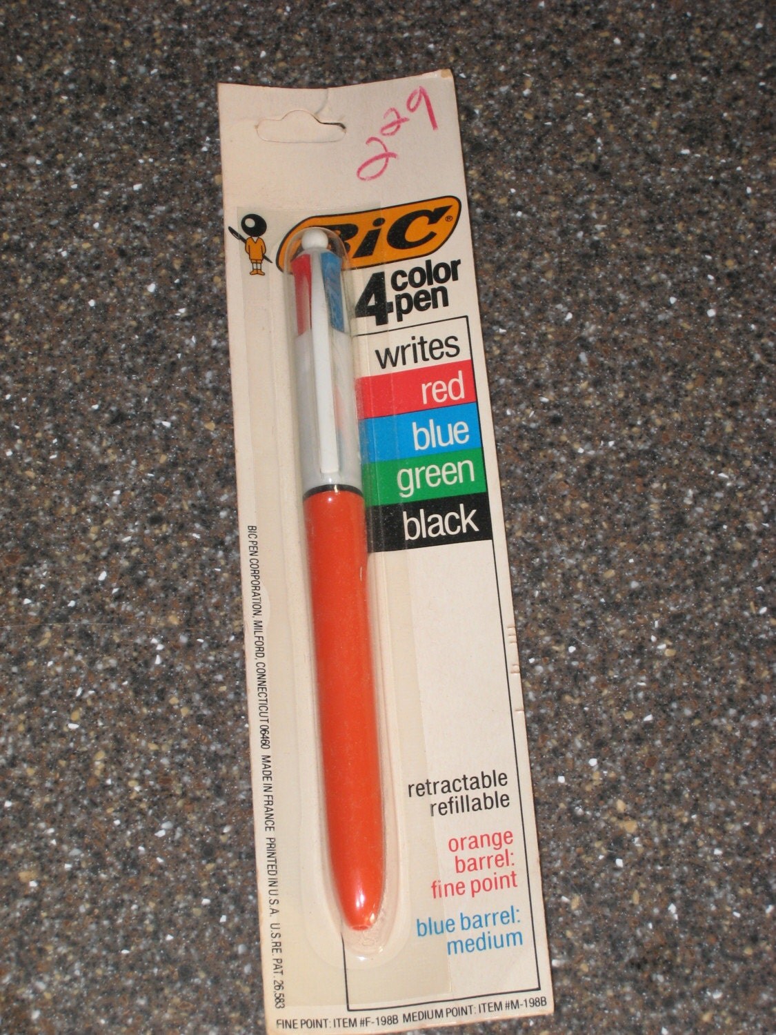 Vintage Bic 4 Color Pen 1970s 1980s NEW In Package 0124PB