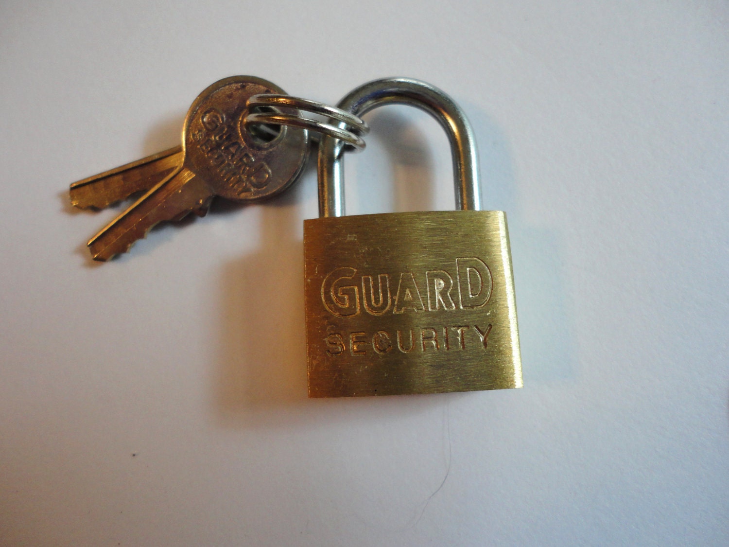 Small Brass Lock and Keys Guard Security by oldmrsdaisy on Etsy