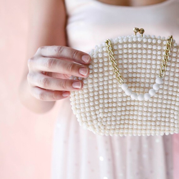 vintage white purse 'candy dots' by whichgoose on Etsy