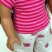 American Girl Doll Clothes - Pink Striped Fitted Tee and Rose Ruffle Capris