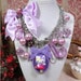 Hello Kitty Purple Ballerina cameo pink Statement Necklace glam Tangle mess bow doll chunky sanrio cat kitten punk