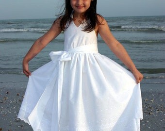 DOUBLE Eyelet BORDER Beach Portrait Halter Dress CUSTOM