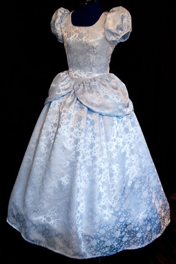 Cinderella GOWN Costume FLORAL Satin Brocade ADULT