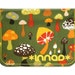 Olive Green Orange Brown Retro Mushroom Cotton / Vinyl Wallet