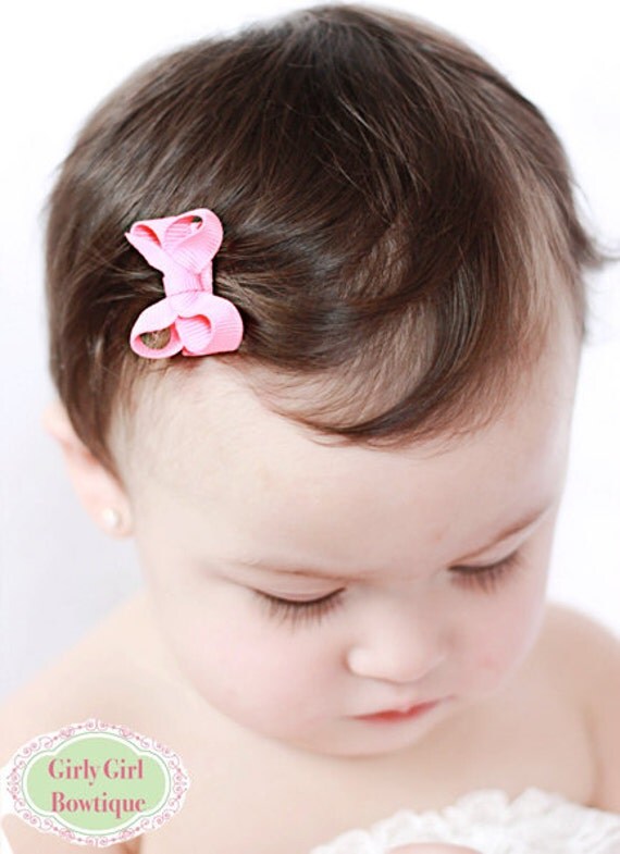 Items similar to 10 Small Newborn Infant Snap Clip Boutique Hair Bow