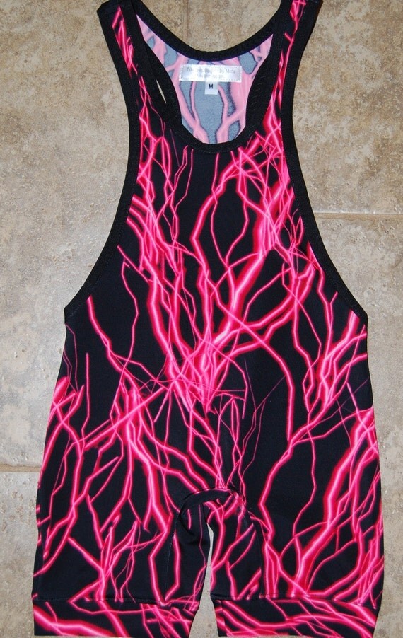 Custom Wrestling Singlets Youth Sizes Red Lightning