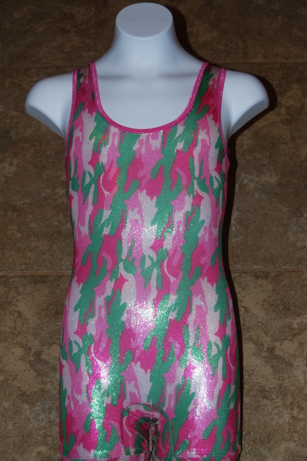Custom Wrestling Singlets Youth Sizes Pink Camo Shimmer