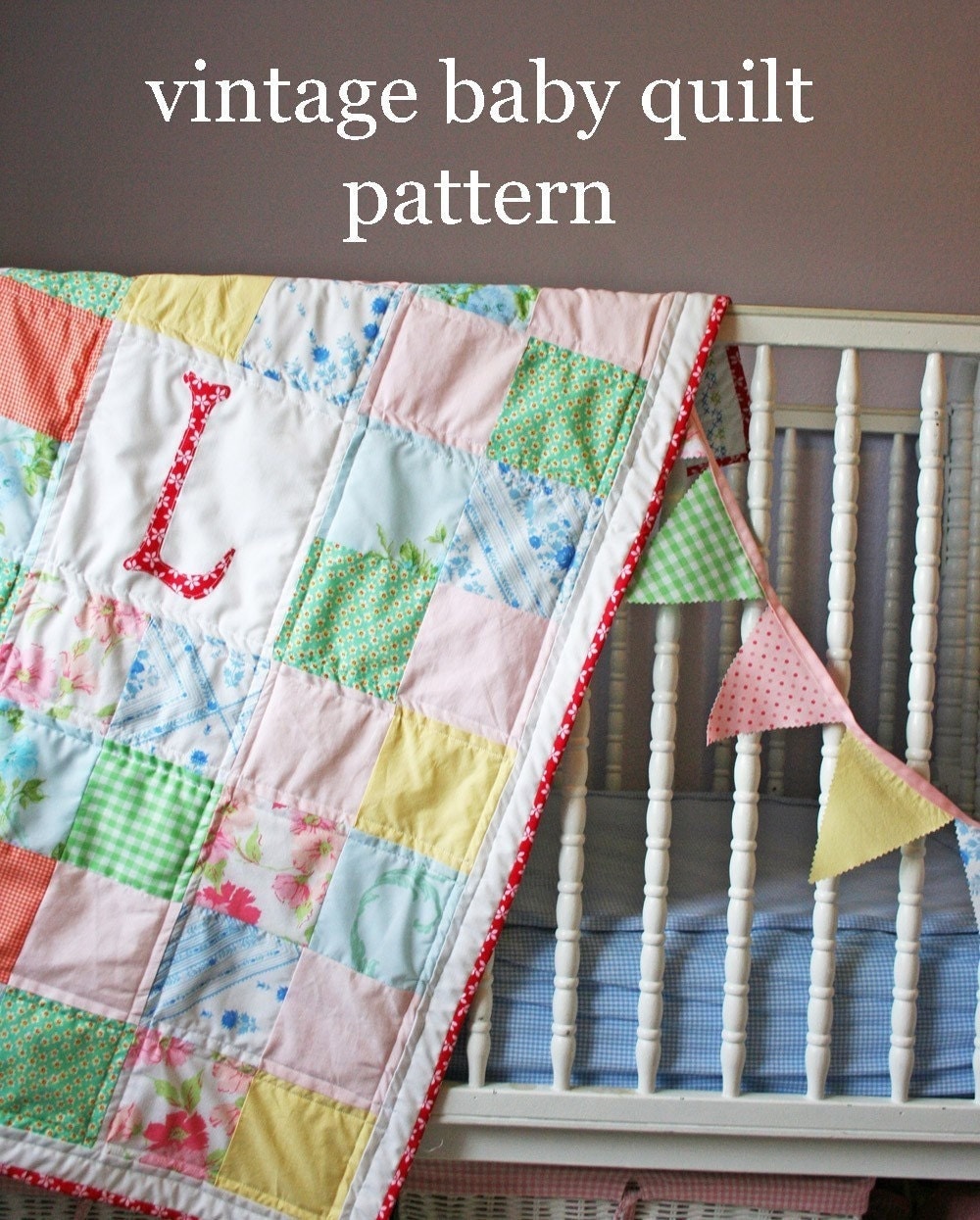 Vintage Baby Quilt Pdf File Pattern By V And Co