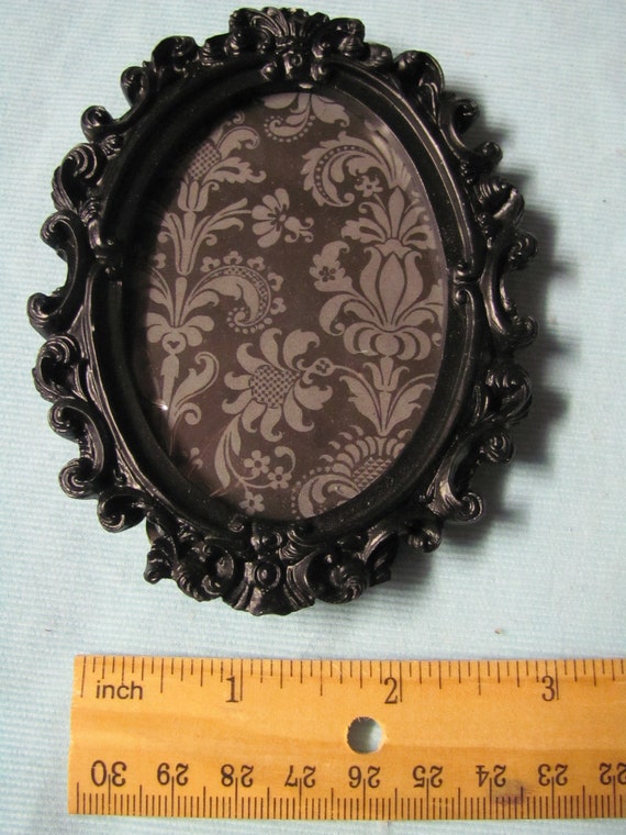 Small Oval Black Baroque Frame by GymboHannah on Etsy