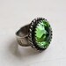 Ophelia Ring - Vintage Green Glass - Recycled Sterling Silver