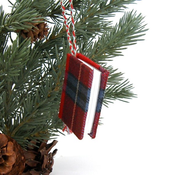 christmas ornament book in red scottish tartan by anchorroad christmas ornament book in red scottish tartan by anchorroad