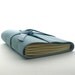 Handmade Leather Journal, The Traveler in Sky Blue and Mint