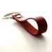 Handmade Red Leather Key Ring, A Leather Key Fob in Glossy Dark Cherry Red