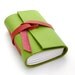 Green Leather Journal and Sketchbook, A Summer Picnic in Kiwi and Watermelon