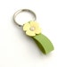 Summer Key Ring in Lemon Cream and Lime, A Handmade Leather Key Fob