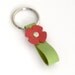 Leather Flower Key Fob in Watermelon and Lime, A Handmade Leather Key Ring