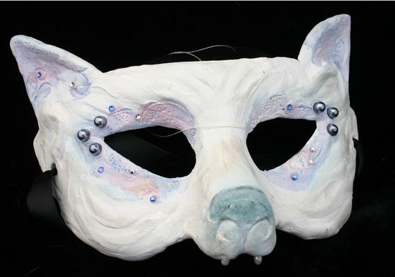 White Wolf OOAK Fantasy Wolf Mask by PhoenixRisingStudio on Etsy