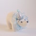 Crystal, miniature needle felted circus polar bear by Gretel Parker