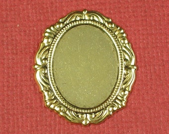 12 Antique Gold Cameo Setting 18x13 Jewelry Findings 617