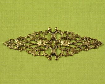 6 Brass Ox Victorian Filigree Jewelry Finding by originalfindings