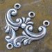 6 Antique Silver Jewelry Findings 3 to 1 Ring Connectors 664