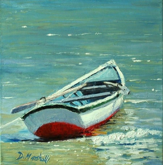 Row Your Boat Original Oil Painting by Diana by dianamarshall