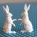 BUY 3 Get the 4th FREE / 6 Large Vintage German Miniature White Rabbits Sugar Eggs Terrariums Dioramas Ornaments Alice in Wonderland