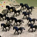 SALE Buy 3 Get 1 FREE Set of 12 Vintage Kitsch Miniature Black Horses New Old Stock Terrarium Cake Toppers Diorama
