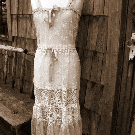 Edwardian Style Vintage Lace Slip Dress by La Belle Fairy