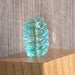 Handmade Glass Lampwork Focal Bead Aqua and Green Transparent Swirl