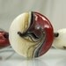 Red/Black/ Ivory/Silver Lampwork Bead Set