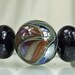 Glass Lampwork Bead Set ,Taupe, Metallic Blue, Purple,Goldstone