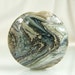 Silvered Ivory,Pale Blue, Pale Green Lampwork Focal Bead
