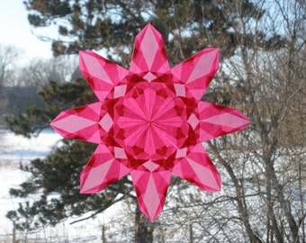 Pink Waldorf-Inspired Window Star Suncatcher