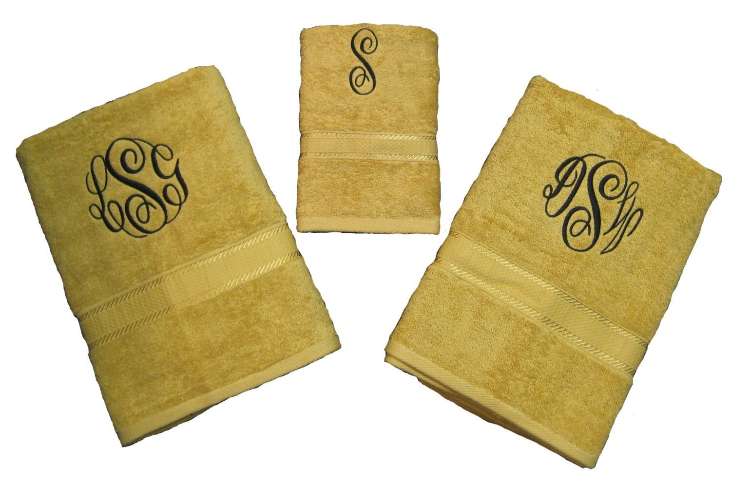 3 Piece Towel Set with His and Her's Monogrammed FREE