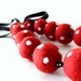 Red and White Polka Dots Necklace - Wool Felted - 2 WAYS to WEAR it