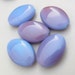 Periwinkle Blue Raspberry Czech Glass Flat Oval BEADS QTY 6 GB219 Key West Colors