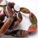 Olive Coral Aqua Seaweed Spindle Czech Glass Beads GB905( 6) 20x8mm NEMO