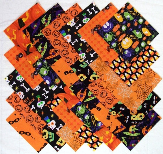 HALLOWEEN PRINTS 5 inch Quilt Block Fabric Squares D/78B