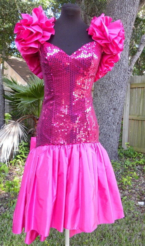 bright pink barbie dress