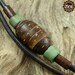 Mens Leather Cord Necklace w/ Wood, Coco Shell Beads