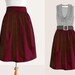 Custom cotton skirt with pockets in maroon