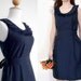 5 dresses for annettesbuys - Custom fully lined pleated collar dress in navy
