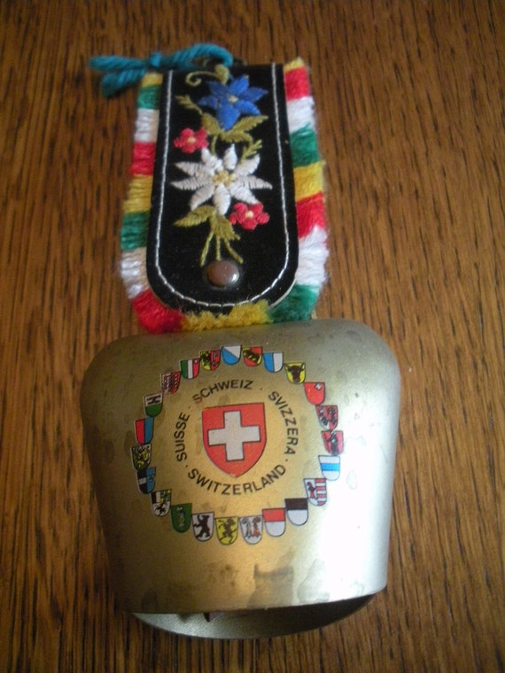 Vintage Little Metal Swiss Cow Bell Souvenir from Switzerland