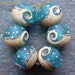 Lampwork beads 103 Rounds (6) Ocean Waves, Sea, Water