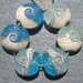Lampwork beads 1061 Lentils (6) Ocean Waves, Sea, Water